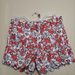 Jade Vibrant Red and White Floral Skorts